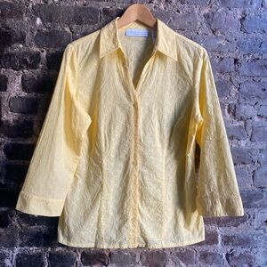 Liz Claiborne Yellow Textured Blouse